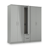 Penmere 5 Door Wardrobe With Drawers Grey from Roseland Furniture