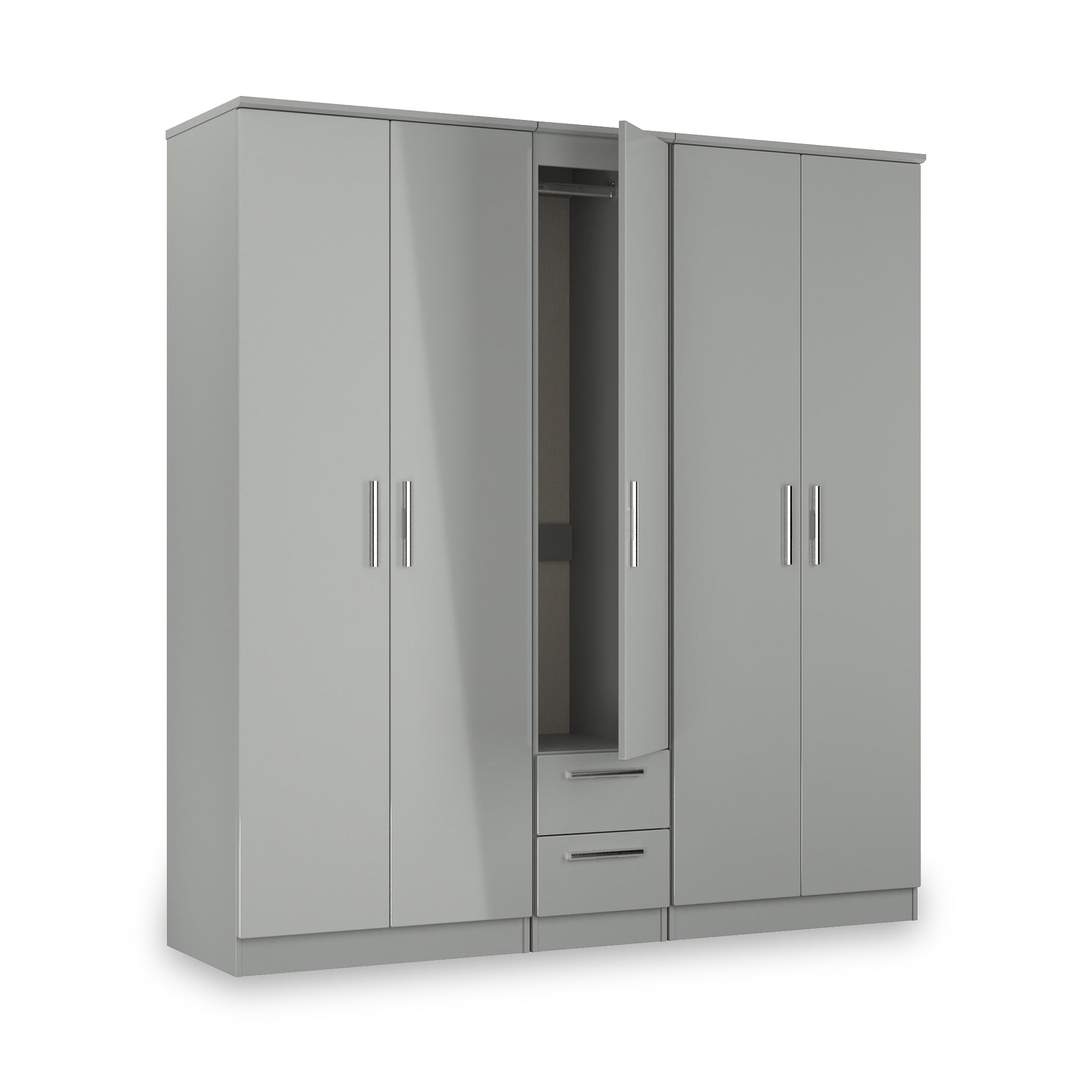 Penmere 5 Door Wardrobe With Drawers Grey from Roseland Furniture