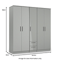 Penmere 5 Door Wardrobe With Drawers Grey from Roseland Furniture