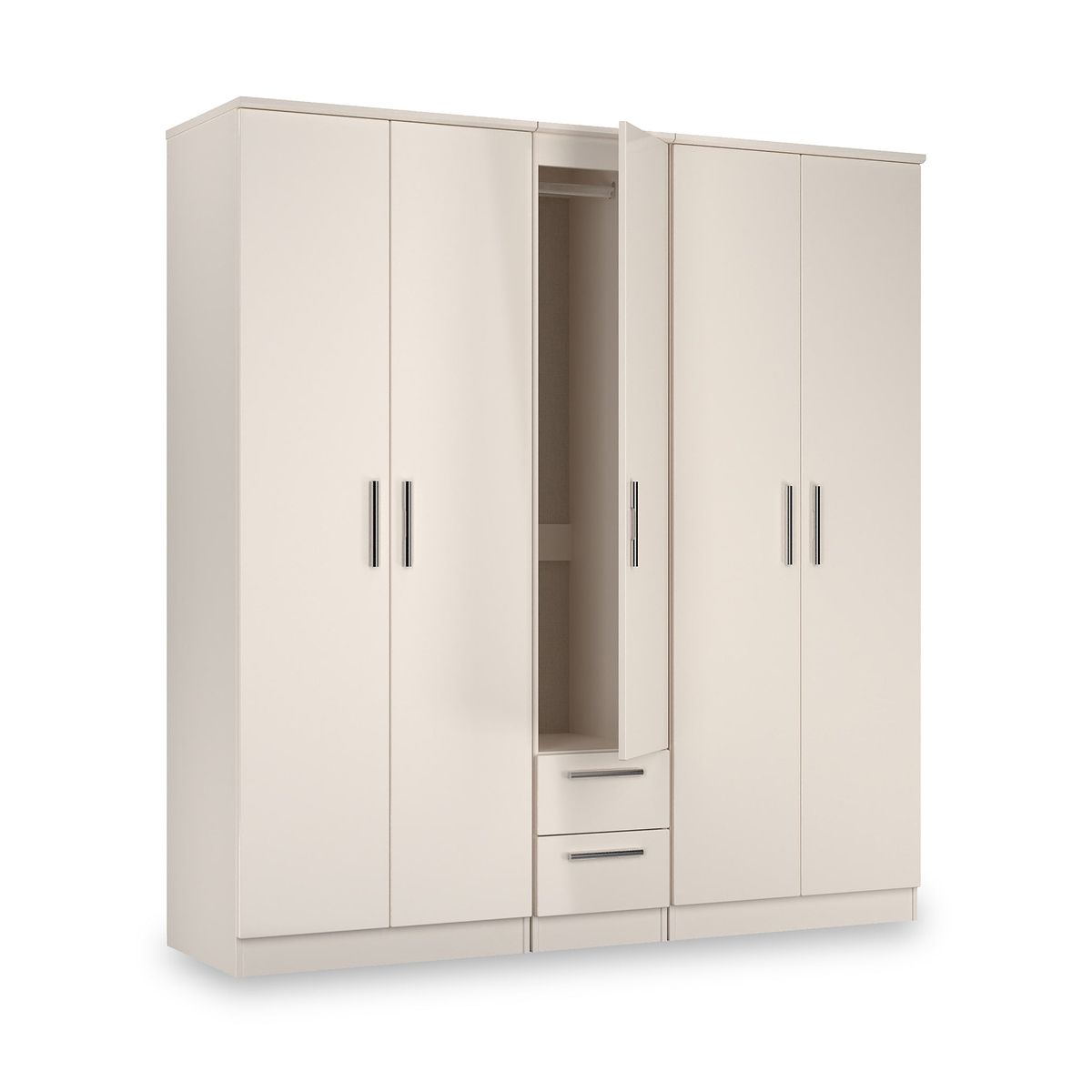 Penmere 5 Door Wardrobe With Drawers Cashmere from Roseland Furniture
