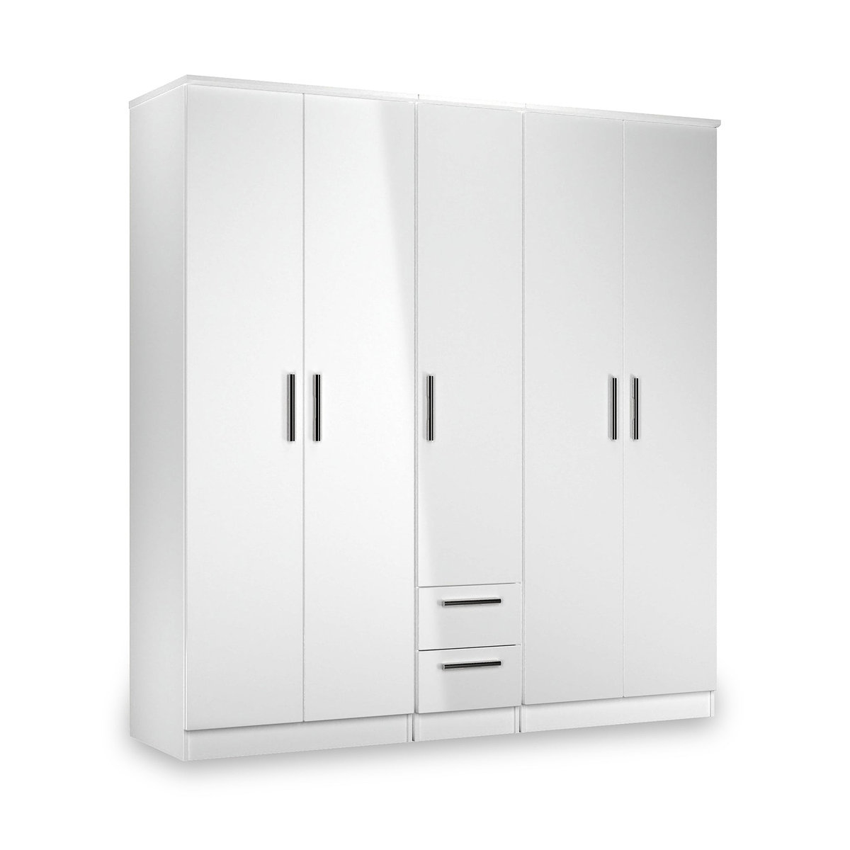 Penmere 5 Door Wardrobe With Drawers White from Roseland Furniture