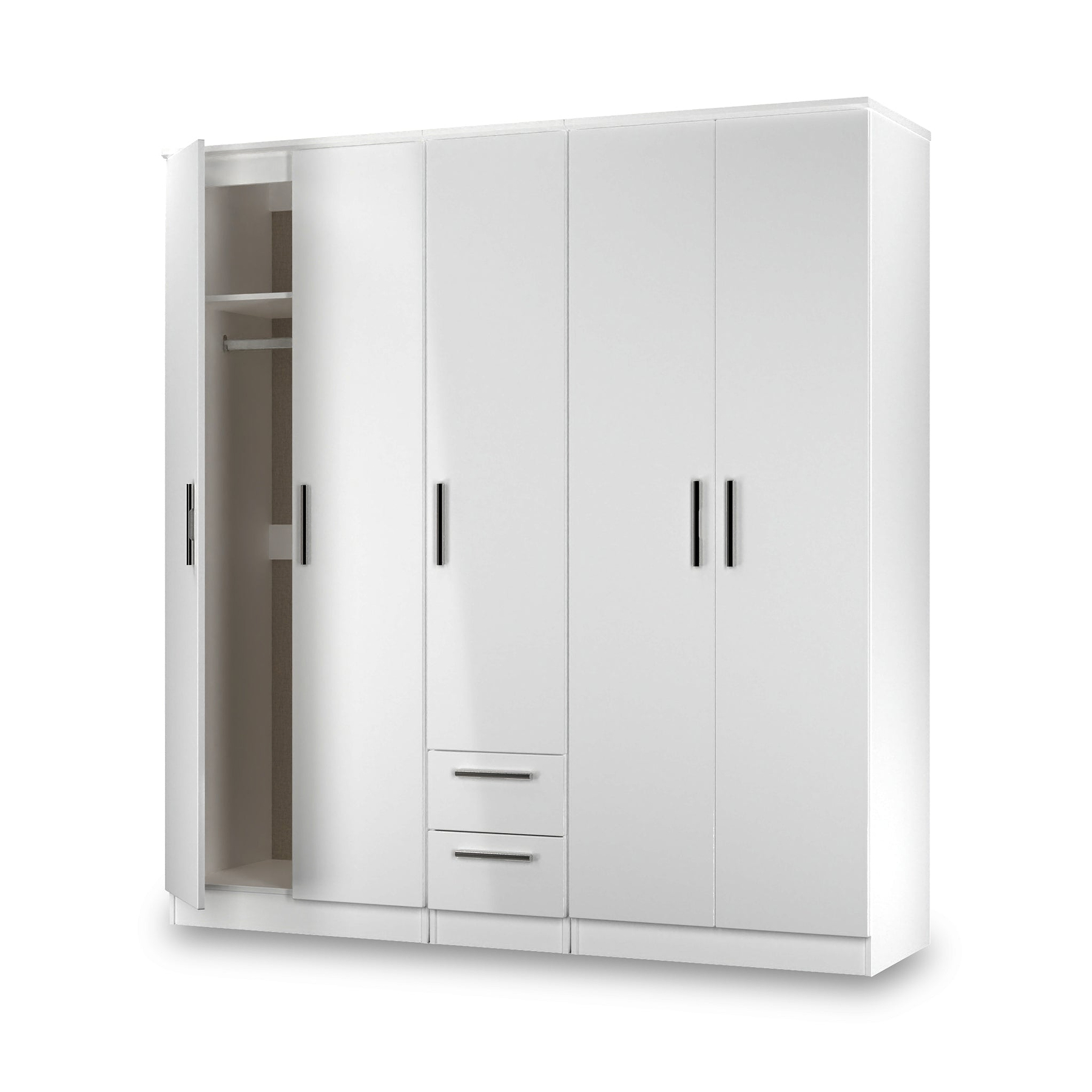 Penmere 5 Door Wardrobe With Drawers White from Roseland Furniture