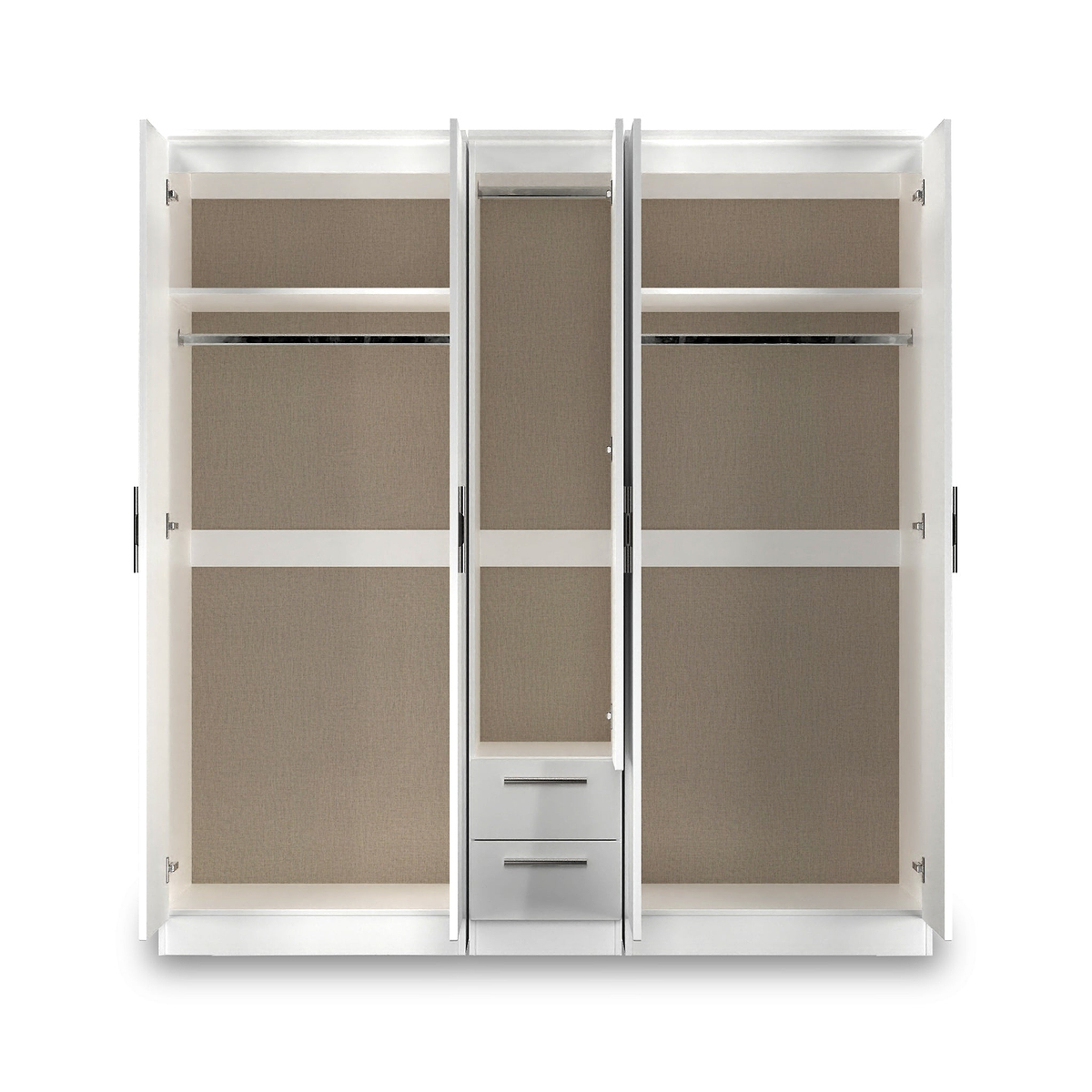 Penmere 5 Door Wardrobe With Drawers White from Roseland Furniture