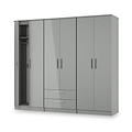 Penmere 6 Door Wardrobe With Drawers Grey from Roseland Furniture