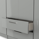 Penmere 6 Door Wardrobe With Drawers Grey from Roseland Furniture