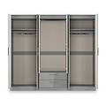 Penmere 6 Door Wardrobe With Drawers Grey from Roseland Furniture