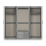 Penmere 6 Door Wardrobe With Drawers Grey from Roseland Furniture