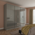 Penmere 6 Door Wardrobe With Drawers Grey from Roseland Furniture
