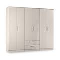 Penmere 6 Door Wardrobe With Drawers Cashmere from Roseland Furniture