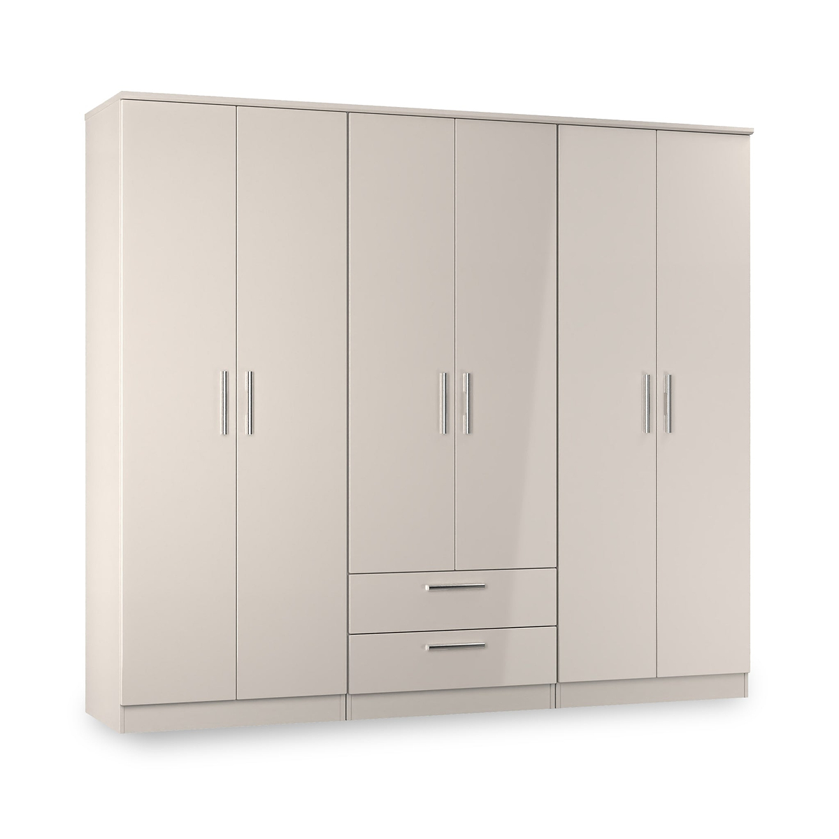Penmere 6 Door Wardrobe With Drawers Cashmere from Roseland Furniture