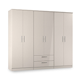 Penmere 6 Door Wardrobe With Drawers Cashmere from Roseland Furniture