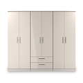 Penmere 6 Door Wardrobe With Drawers Cashmere from Roseland Furniture