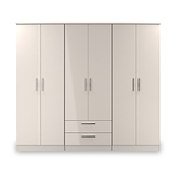 Penmere 6 Door Wardrobe With Drawers Cashmere from Roseland Furniture