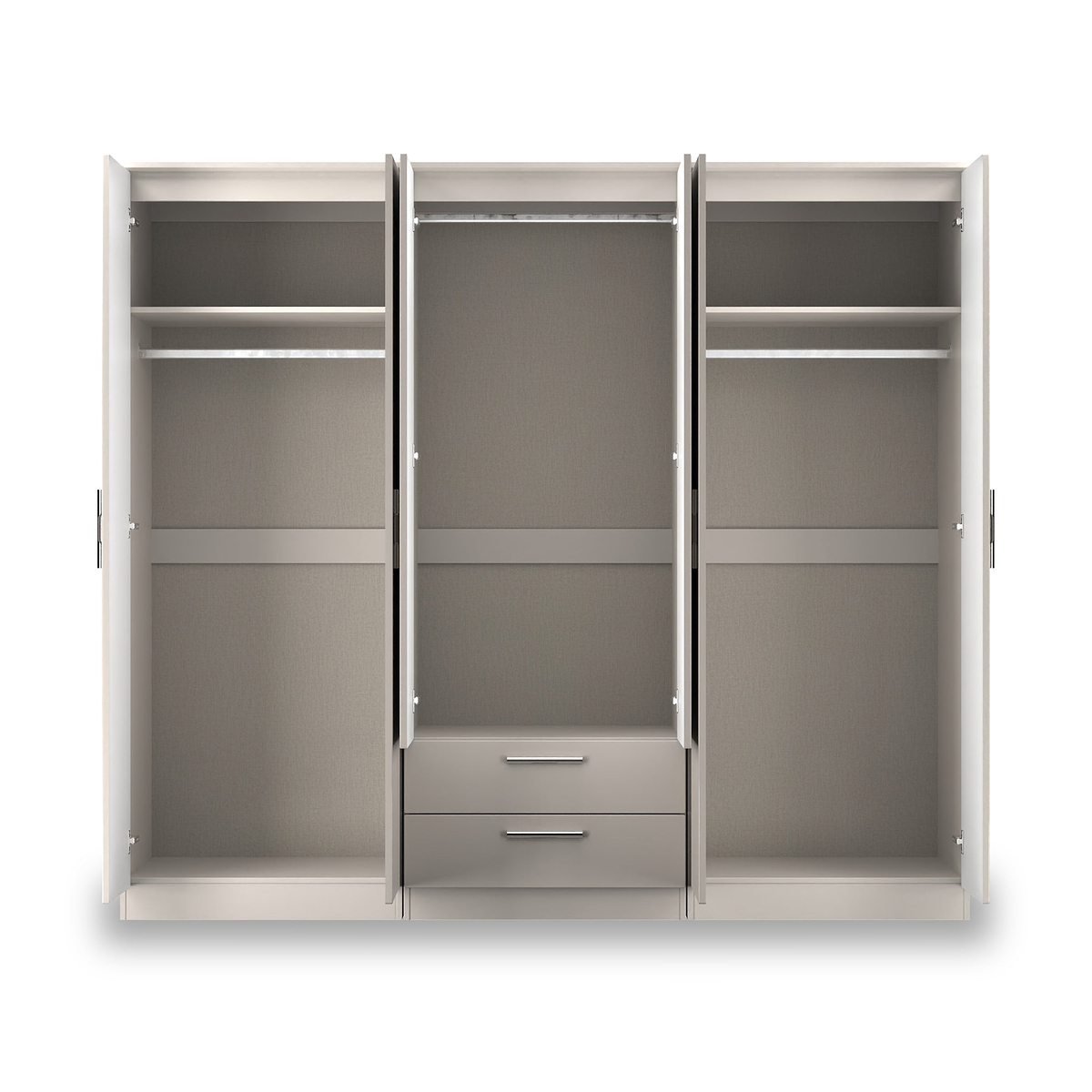 Penmere 6 Door Wardrobe With Drawers Cashmere from Roseland Furniture
