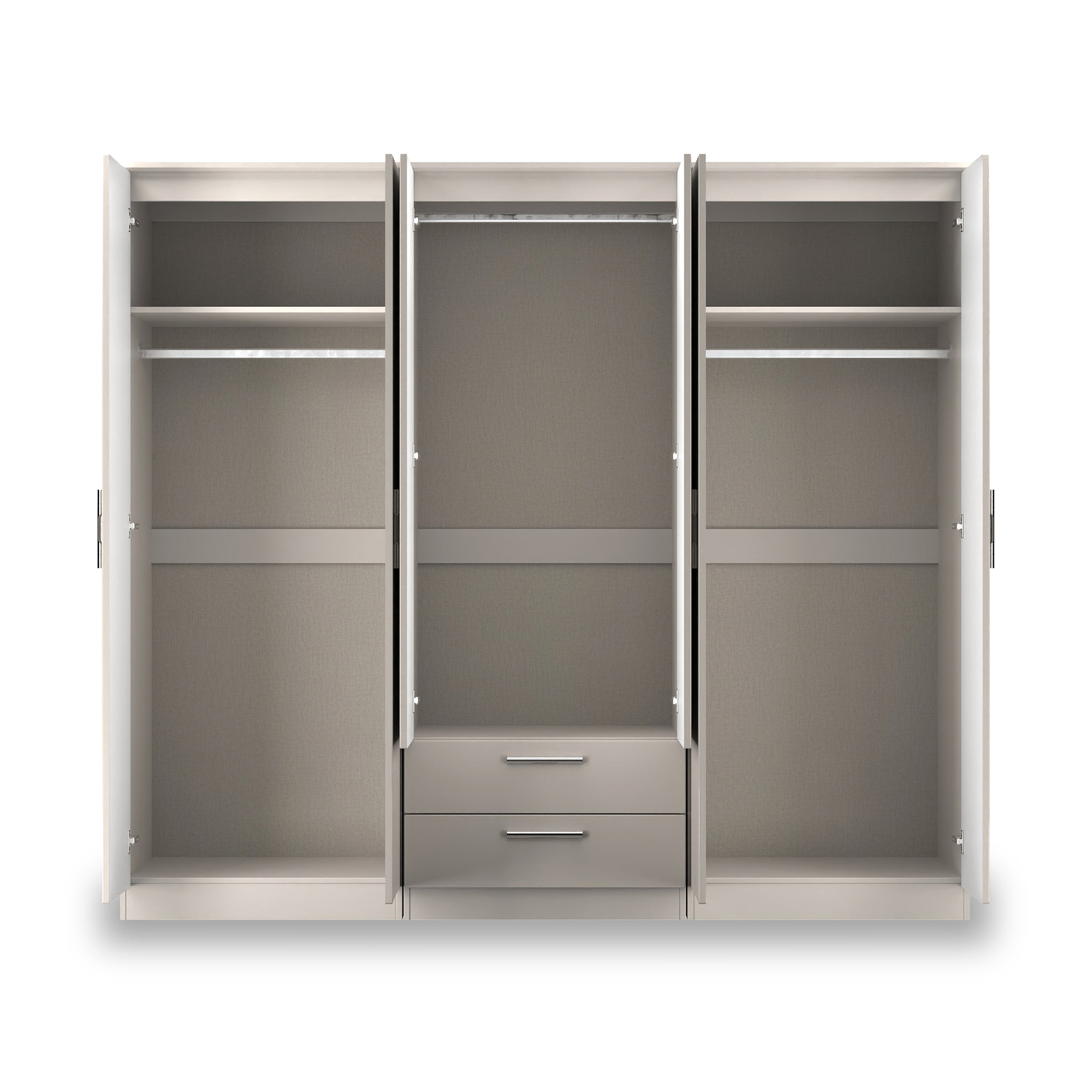 Penmere 6 Door Wardrobe With Drawers Cashmere from Roseland Furniture
