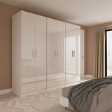 Penmere 6 Door Wardrobe With Drawers Cashmere from Roseland Furniture