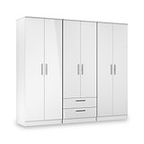 Penmere 6 Door Wardrobe With Drawers White from Roseland Furniture