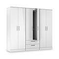 Penmere 6 Door Wardrobe With Drawers White from Roseland Furniture