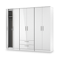 Penmere 6 Door Wardrobe With Drawers White from Roseland Furniture
