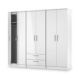 Penmere 6 Door Wardrobe With Drawers White from Roseland Furniture
