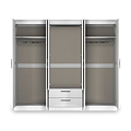 Penmere 6 Door Wardrobe With Drawers White from Roseland Furniture
