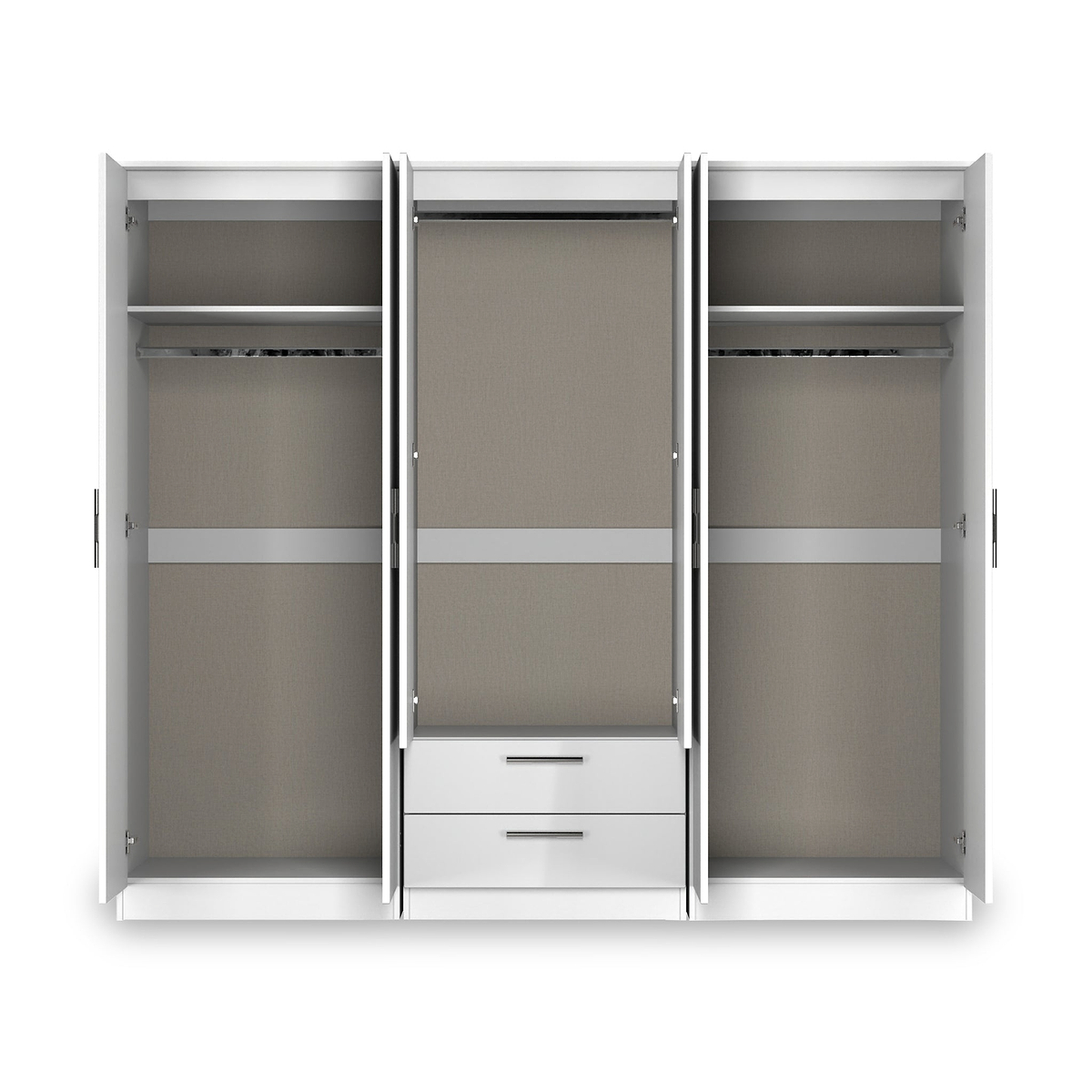 Penmere 6 Door Wardrobe With Drawers White from Roseland Furniture