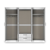 Penmere 6 Door Wardrobe With Drawers White from Roseland Furniture