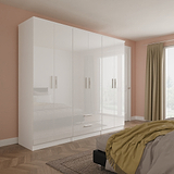 Penmere 6 Door Wardrobe With Drawers White from Roseland Furniture