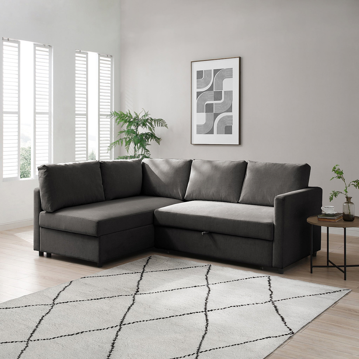 Staunton Corner Sofabed Grey from Roseland Furniture