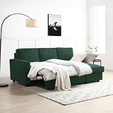Soldier Corner Sofa Bed in Green from Roseland Furniture