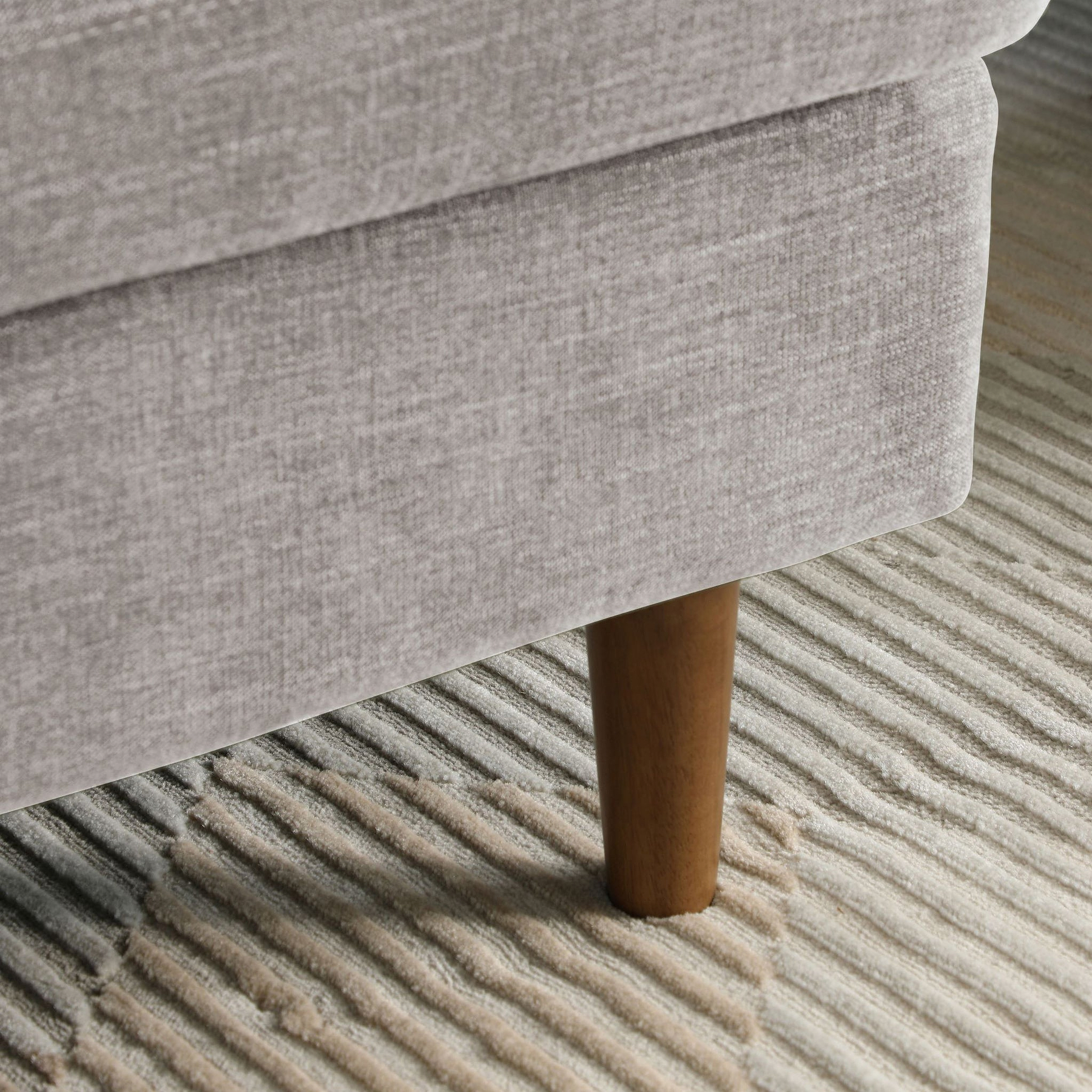 Carrington Chenille Footstool Natural from Roseland Furniture