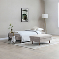 Carrington Chenille Footstool Natural from Roseland Furniture