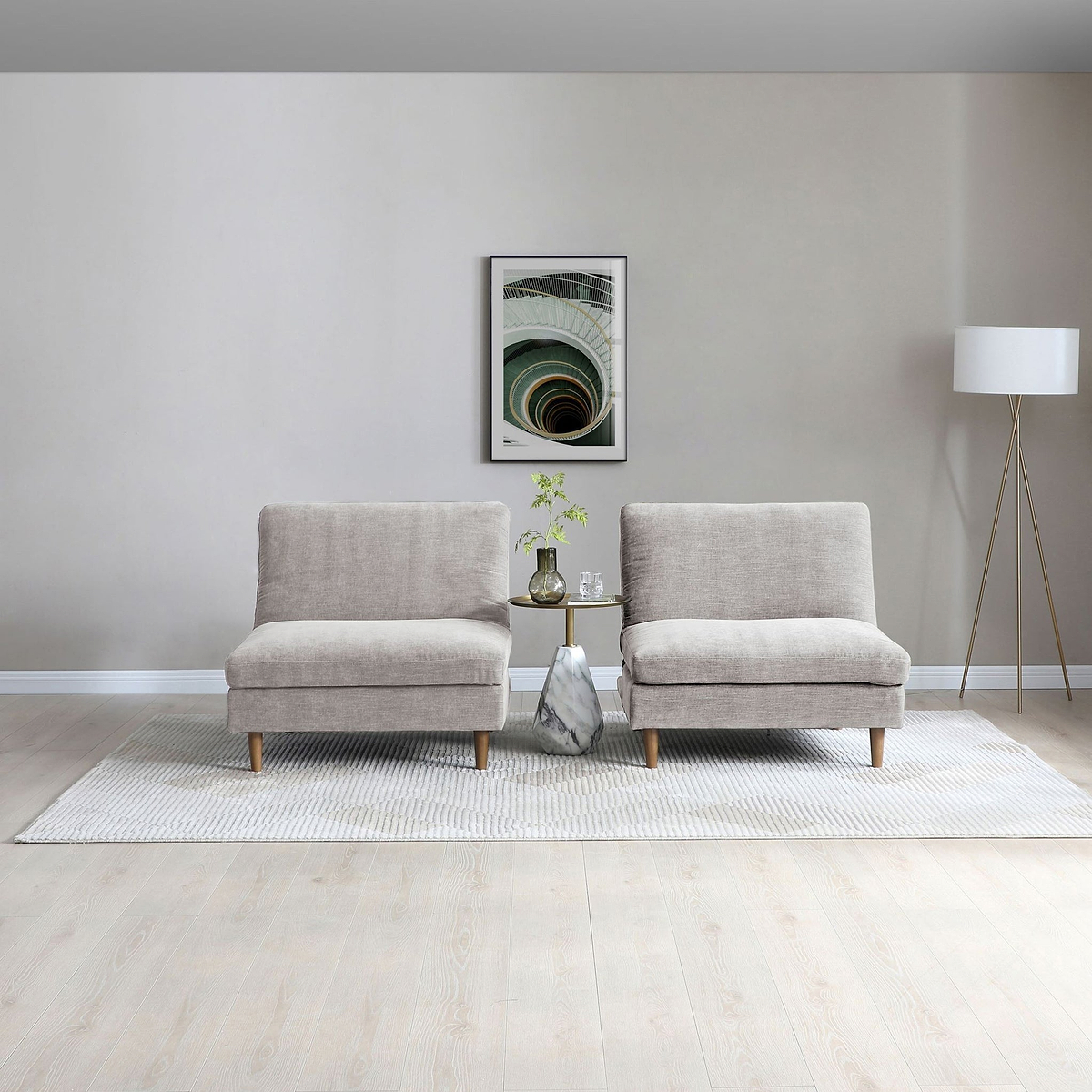Carrington Chenille Click Clack Lounge Chair Natural from Roseland Furniture