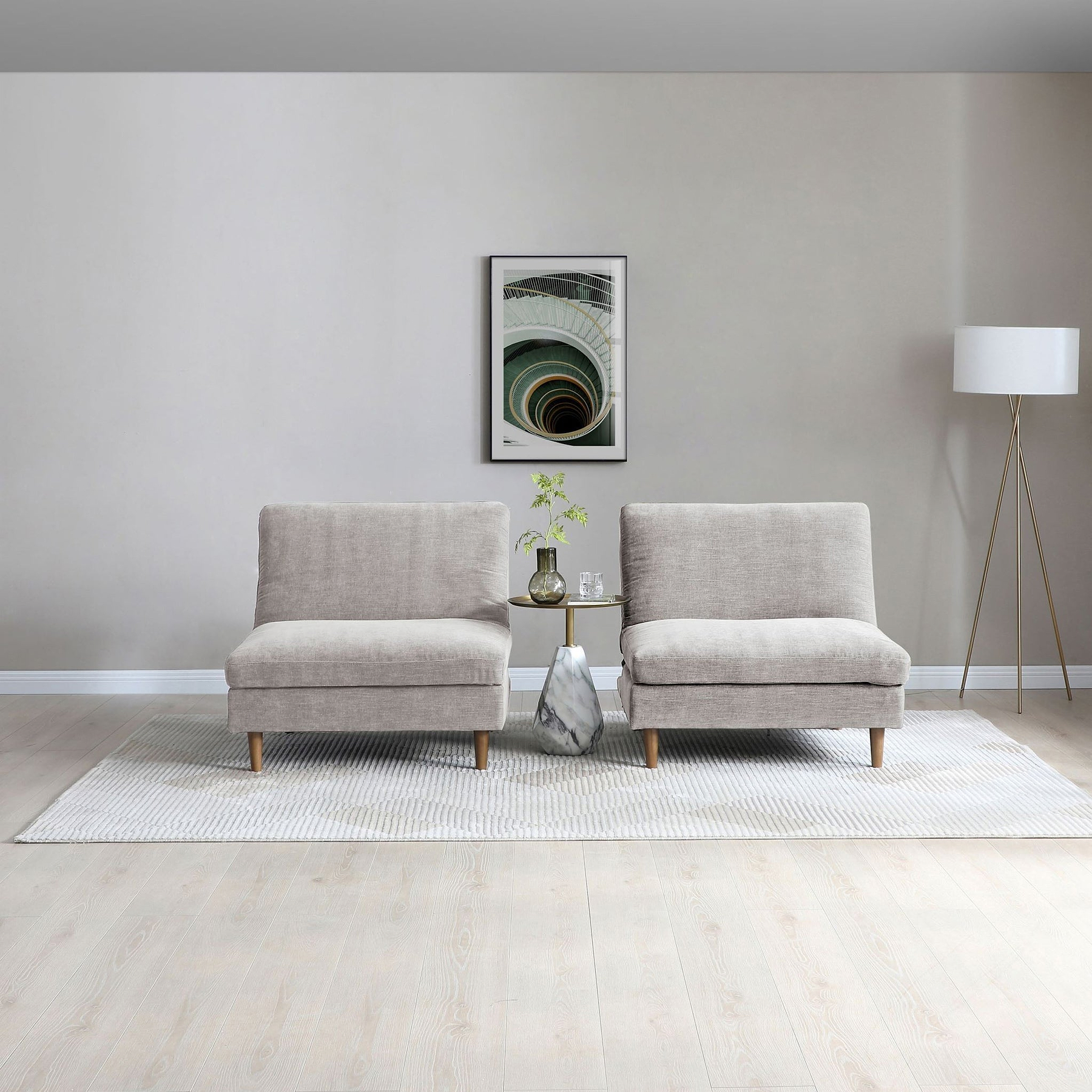 Carrington Chenille Click Clack Lounge Chair Natural from Roseland Furniture