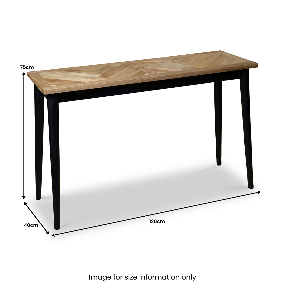 Maeko Parquet Mango Wood Console Table from Roseland Furniture