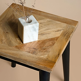 Maeko Parquet Mango Wood Lamp Table from Roseland Furniture