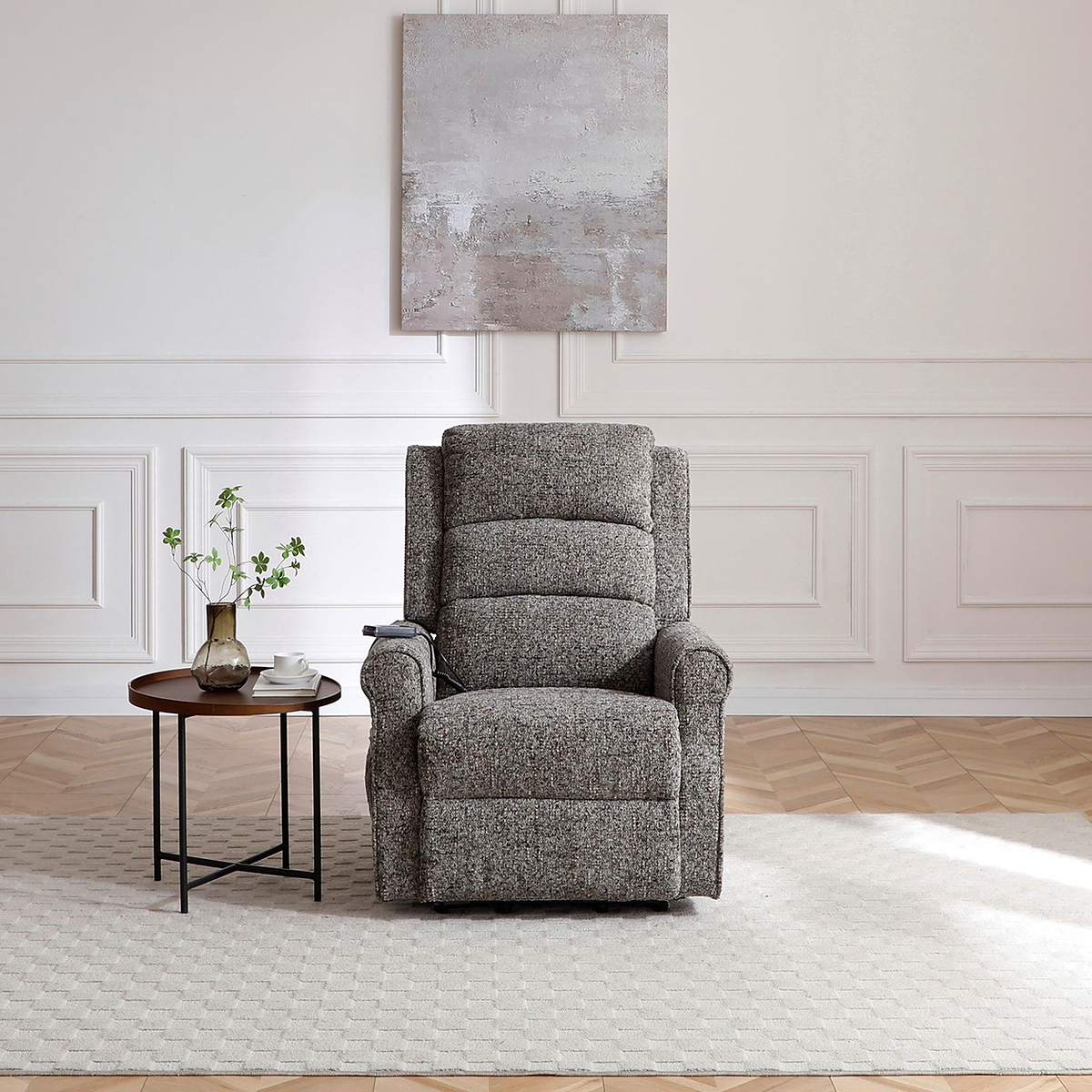 Hendry Twin Motor Power Recliner Armchair Grey from Roseland Furniture