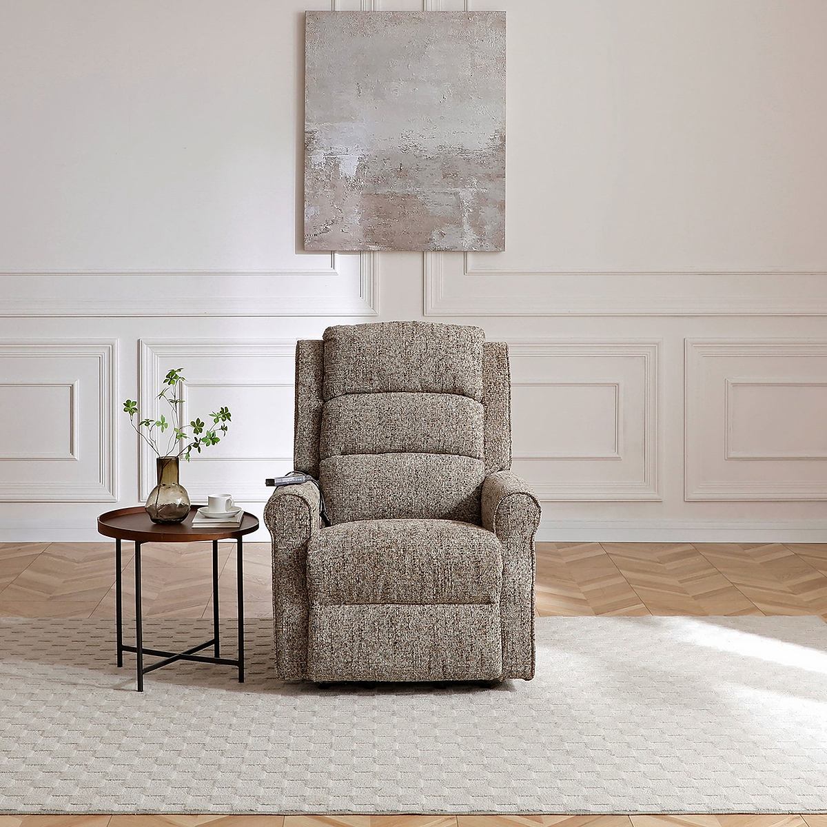 Hendry Twin Motor Power Recliner Armchair Fawn from Roseland Furniture