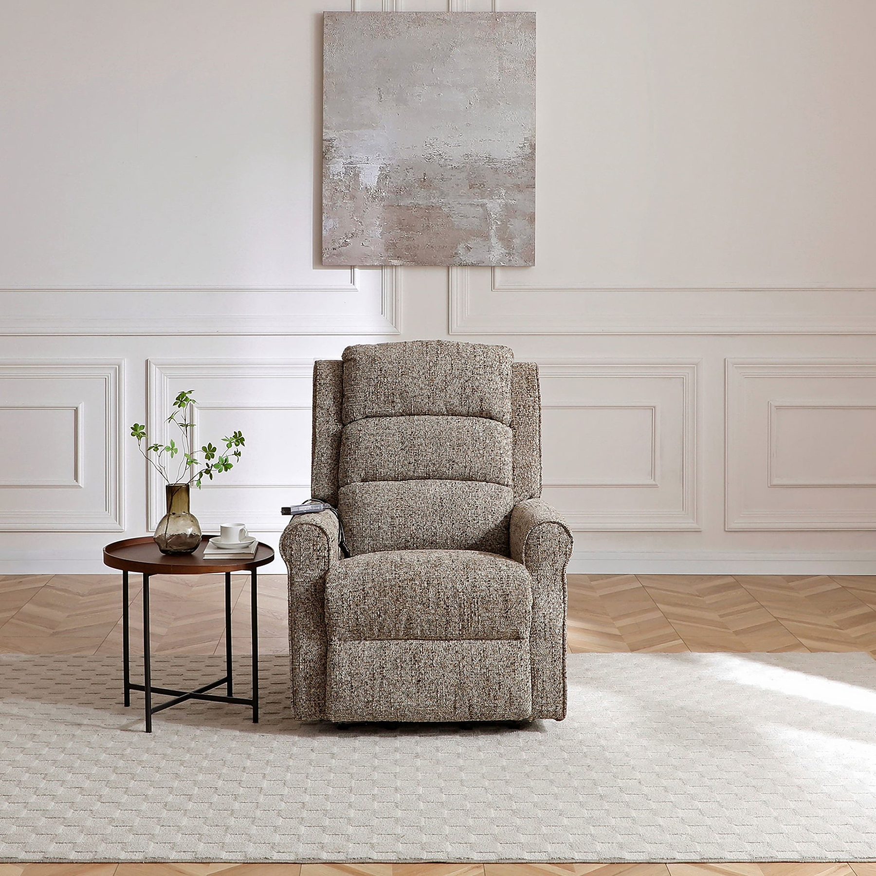 Hendry Twin Motor Power Recliner Armchair Fawn from Roseland Furniture