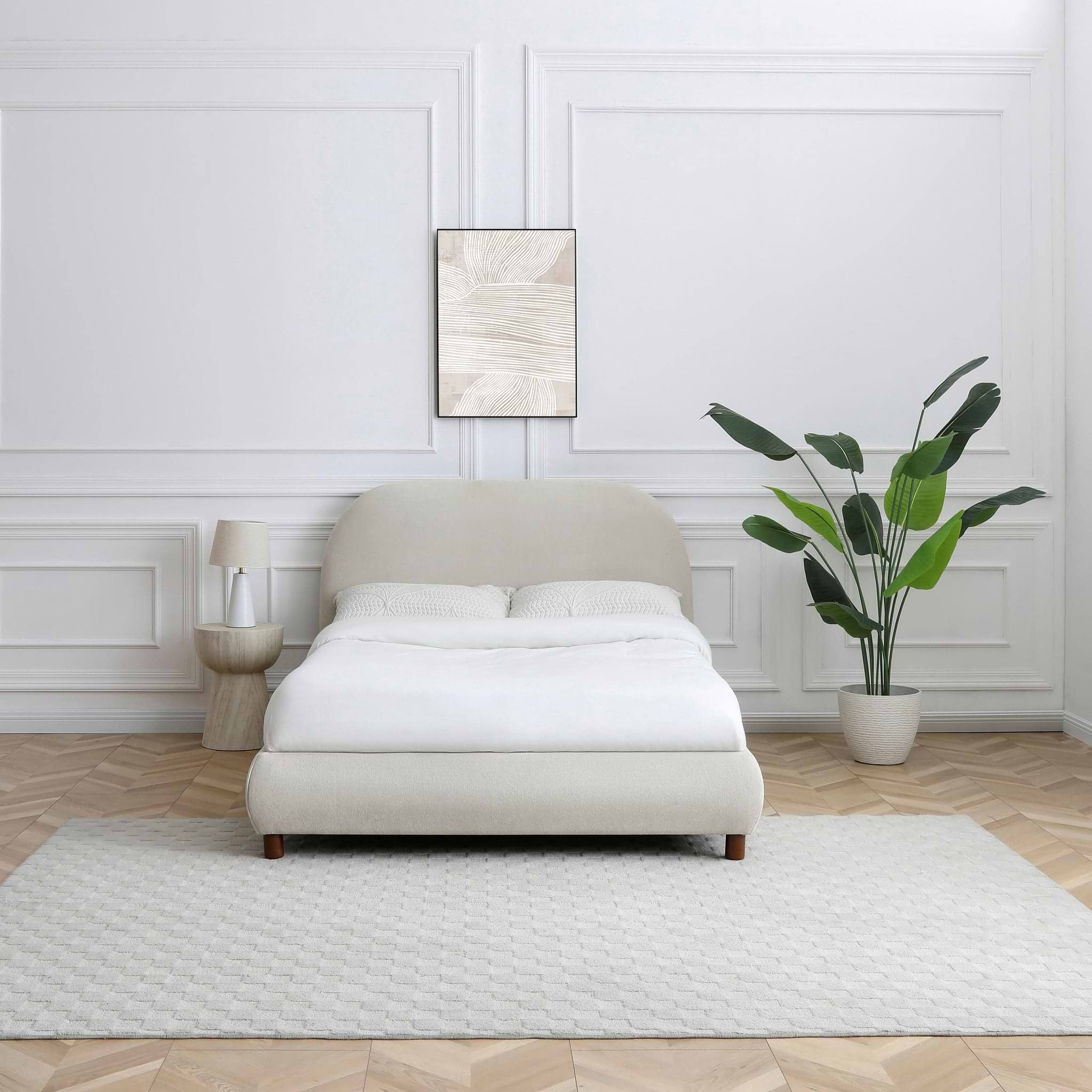 Langford Upholstered Bed Frame Natural Double from Roseland Furniture