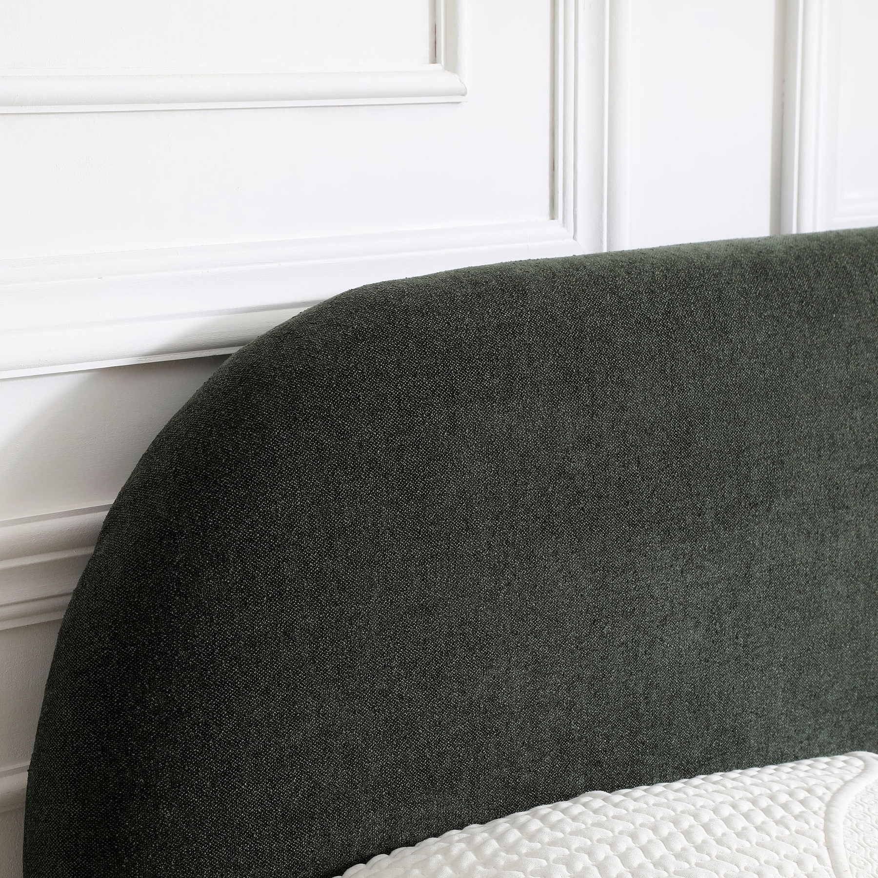 Langford Upholstered Bed Frame Olive King from Roseland Furniture