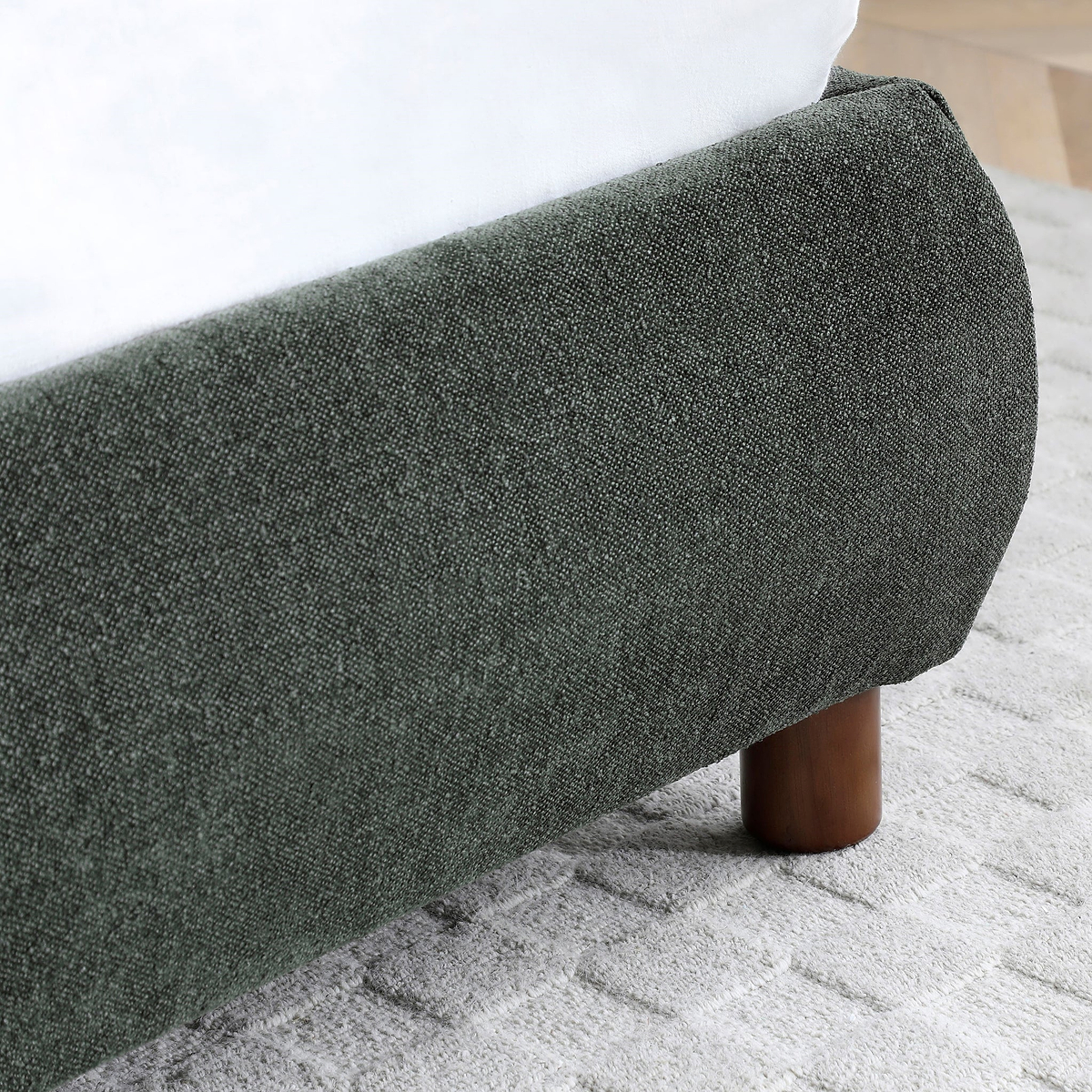 Langford Upholstered Bed Frame Olive King from Roseland Furniture