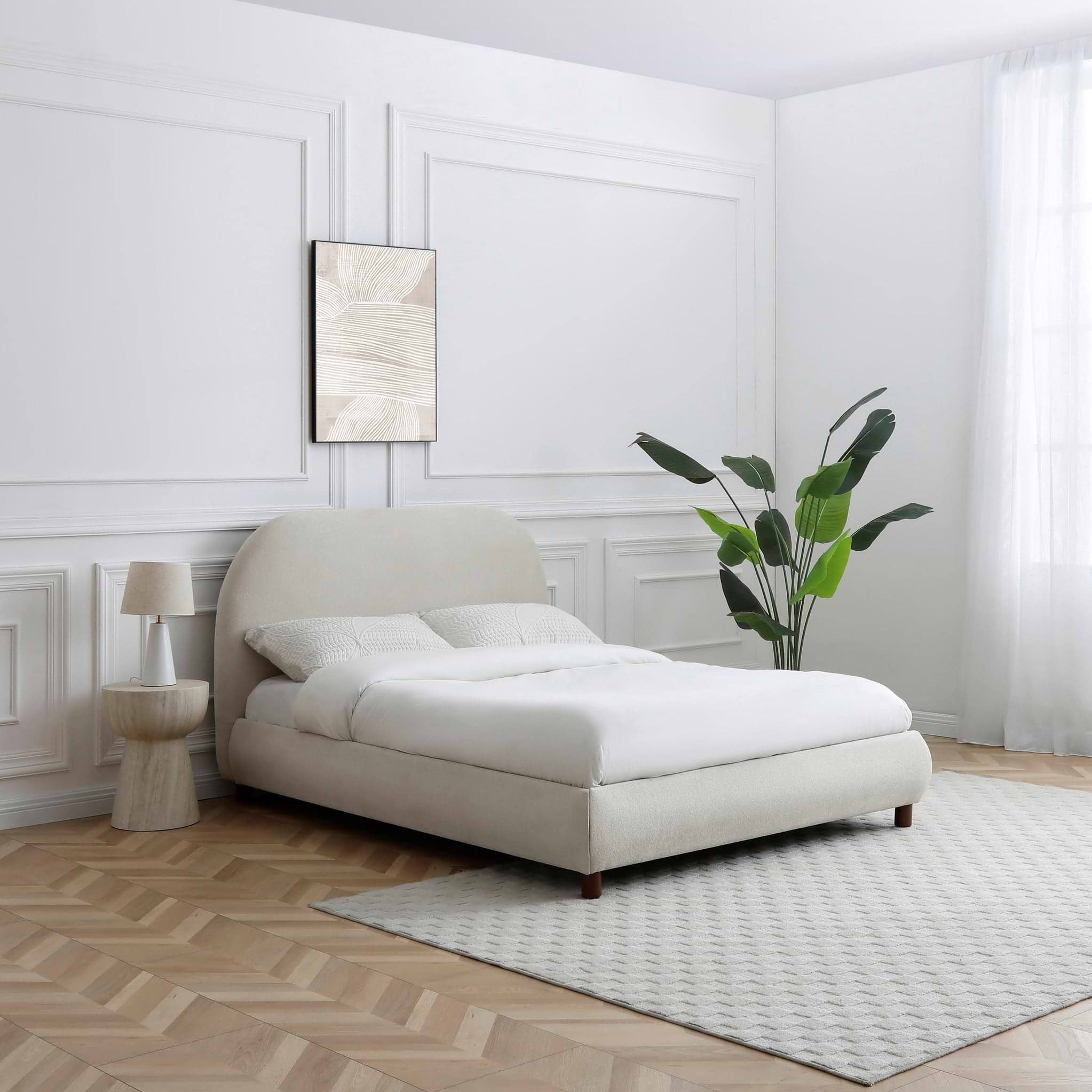 Langford Upholstered Bed Frame Natural King from Roseland Furniture