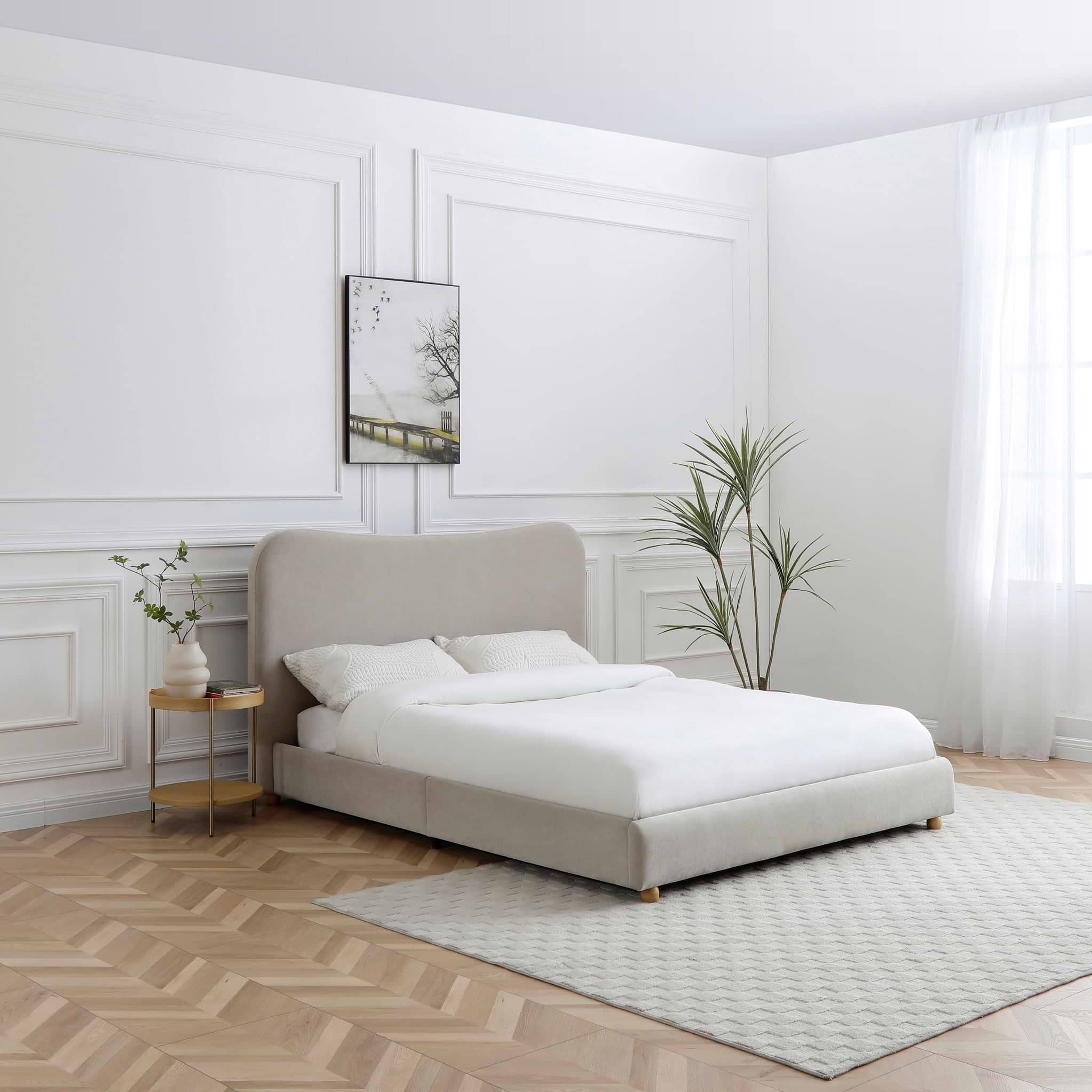Tolliver Curved Headboard Bed Frame King from Roseland Furniture