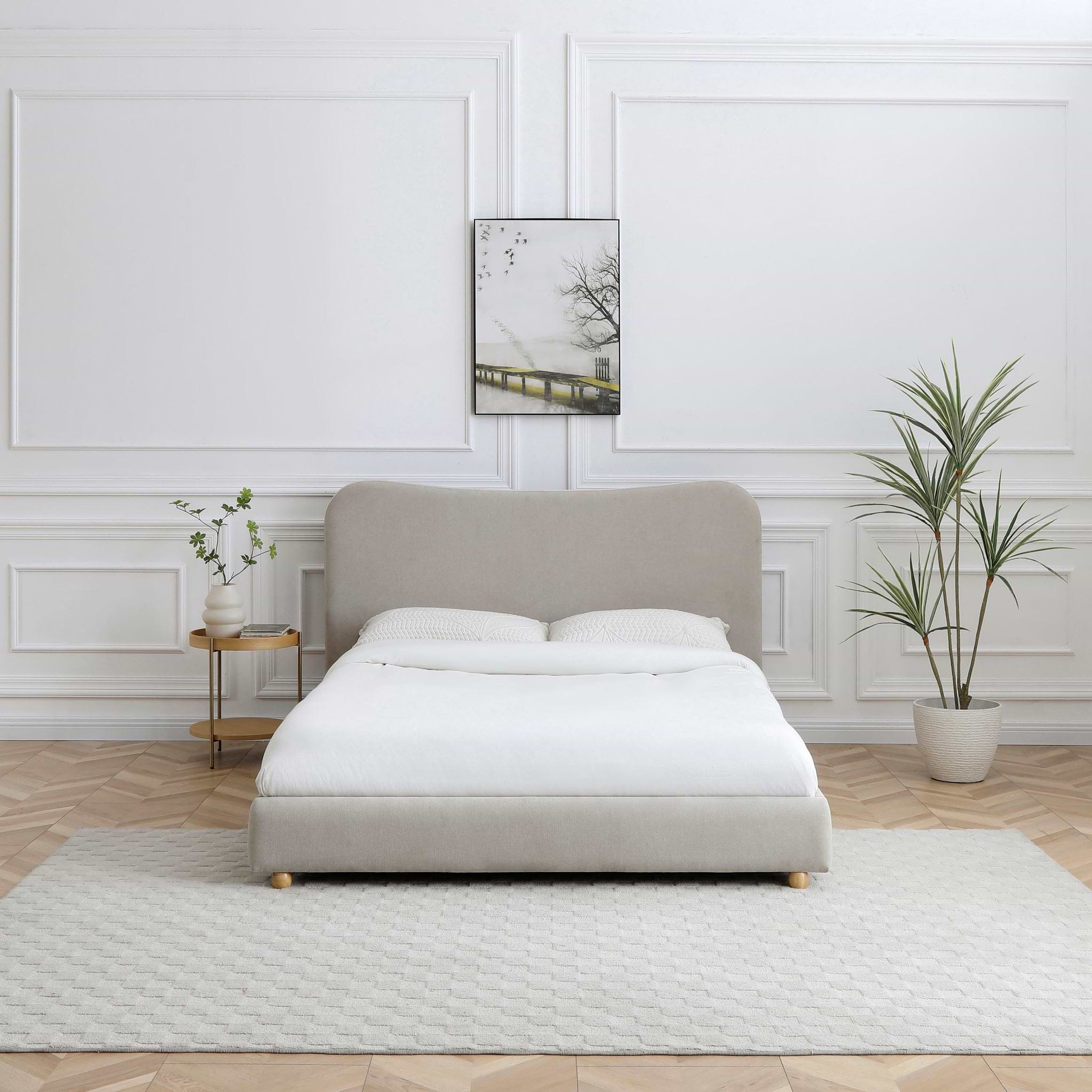 Tolliver Curved Headboard Bed Frame King from Roseland Furniture