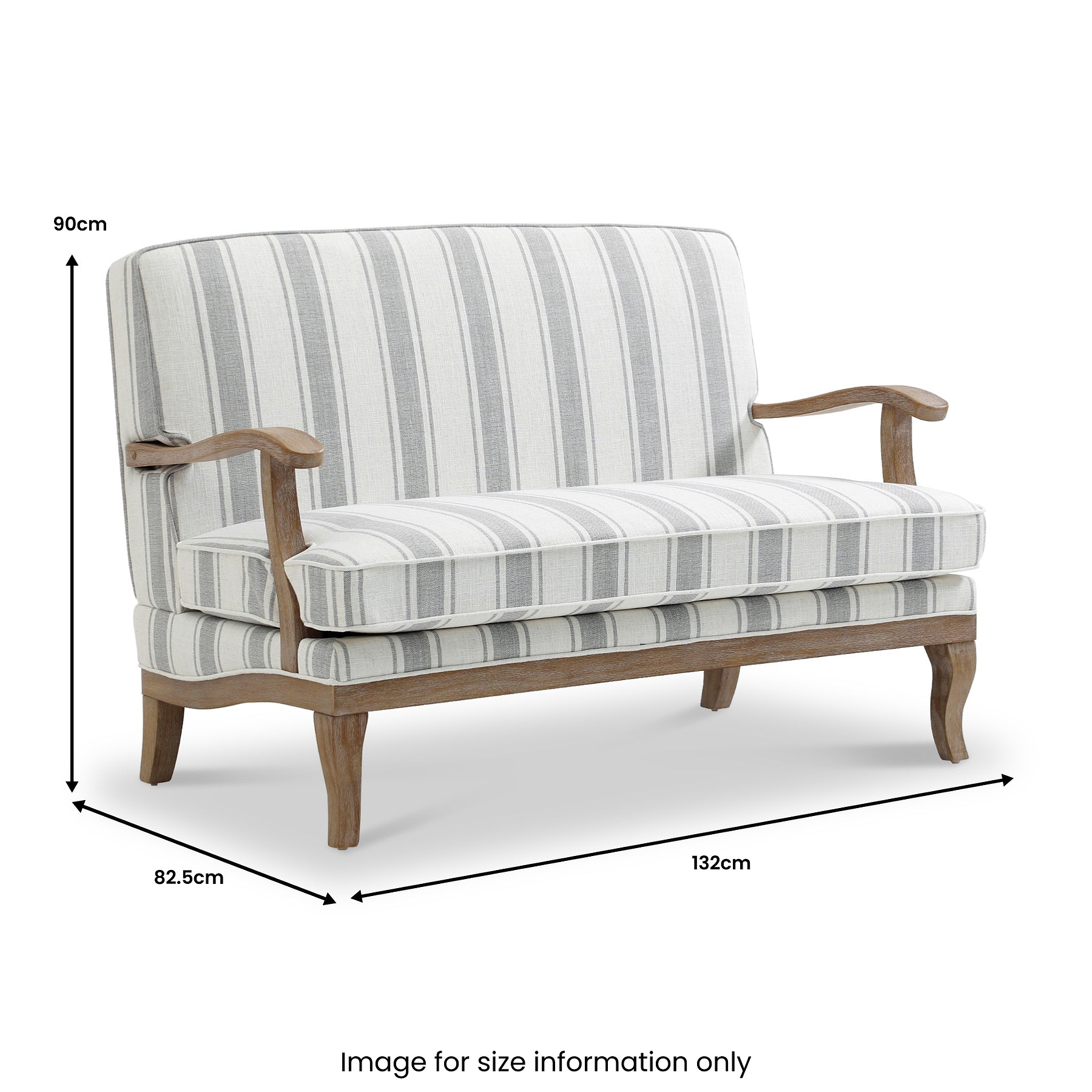 Sandringham Striped Linen 2 Seater Sofa from Roseland Furniture