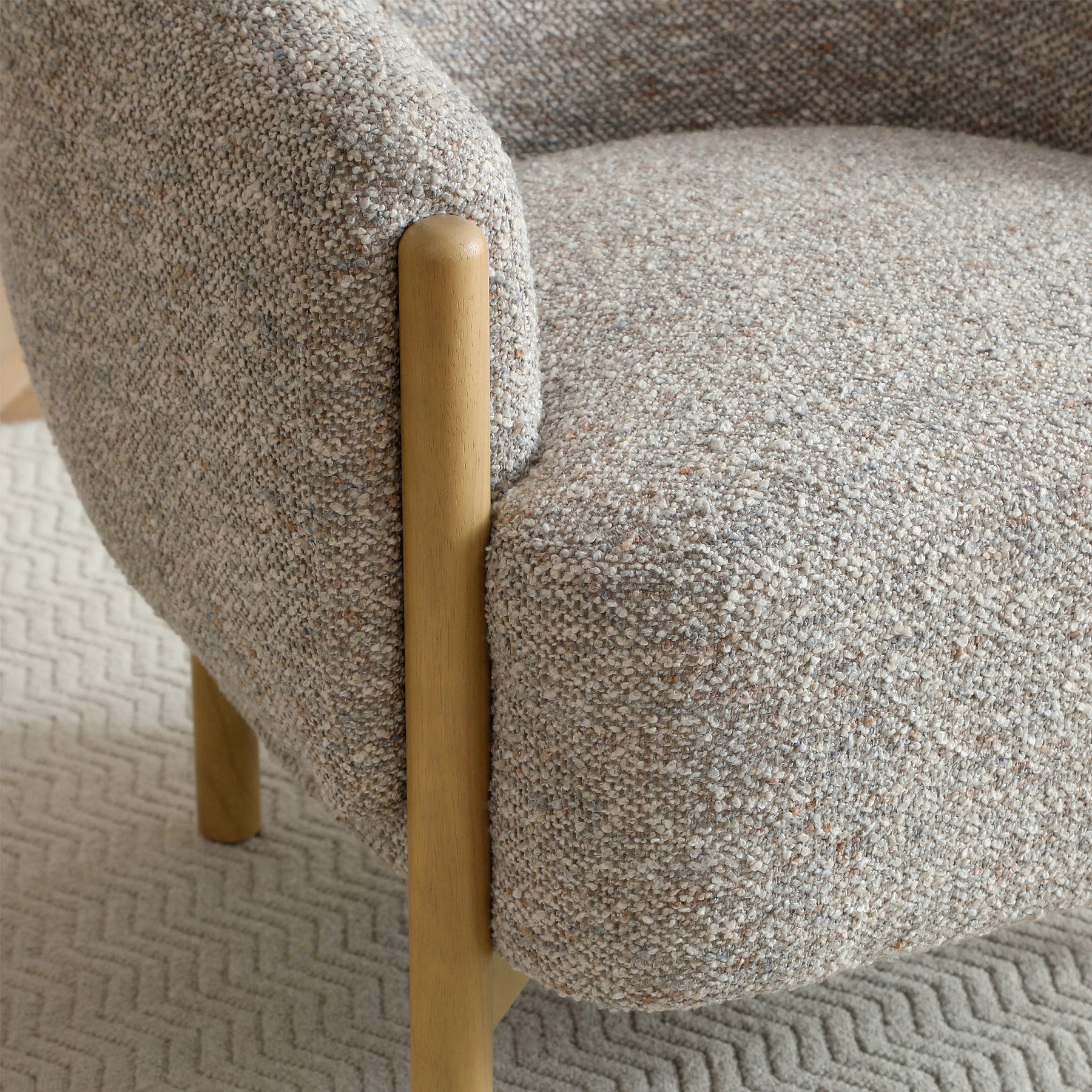 Mareen Boucle Accent Chair Natural from Roseland Furniture