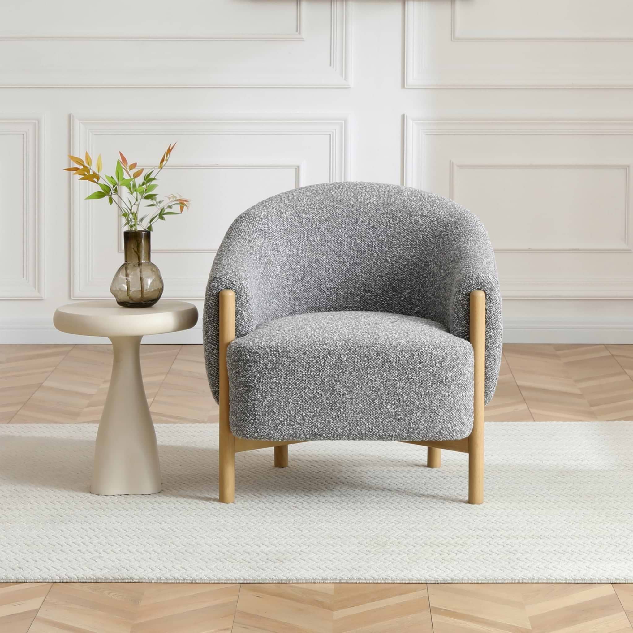 Mareen Boucle Accent Chair Grey from Roseland Furniture