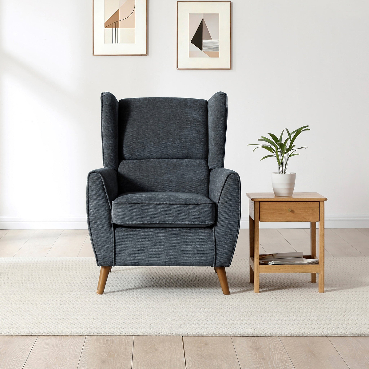 Dora Wingback Accent Chair Denim from Roseland Furniture