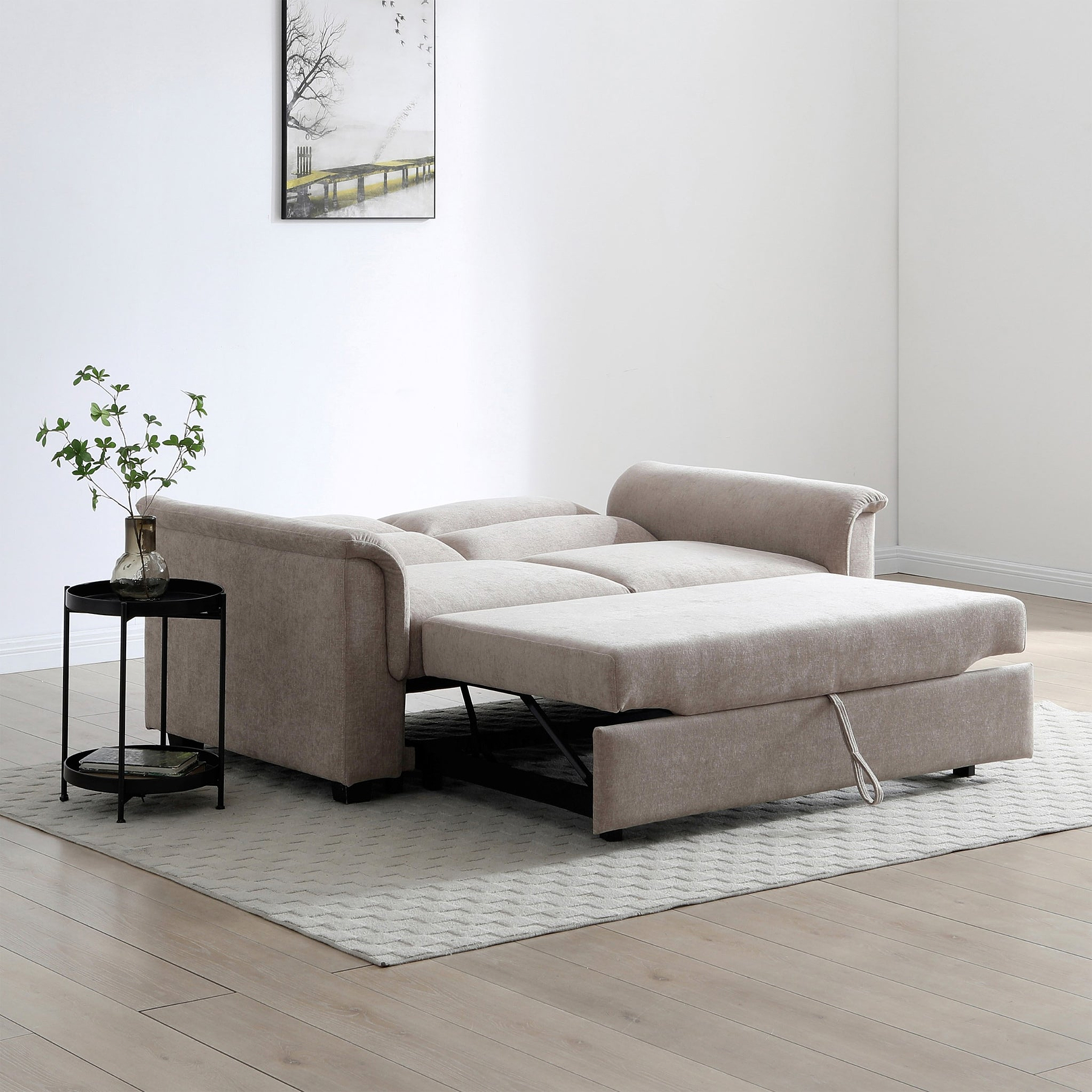 Brody 2 Seater Sofa Bed Taupe from Roseland Furniture